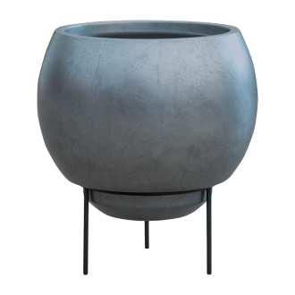 Metallic Silver leaf Globe Matt Silver Blue s vložkou + nohy) (34x31cm)