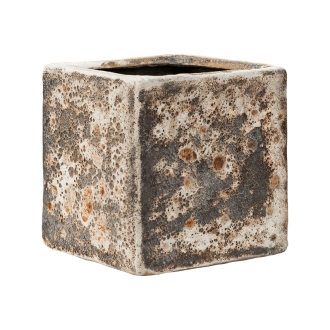 Lava Cube  Rust Metal  Brown (16x16x16cm)