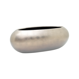 Metallic Silver leaf Boat Matt Light Champagne (56x23x20cm)