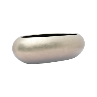 Metallic Silver leaf Boat Matt Light Champagne (75x30x25cm)